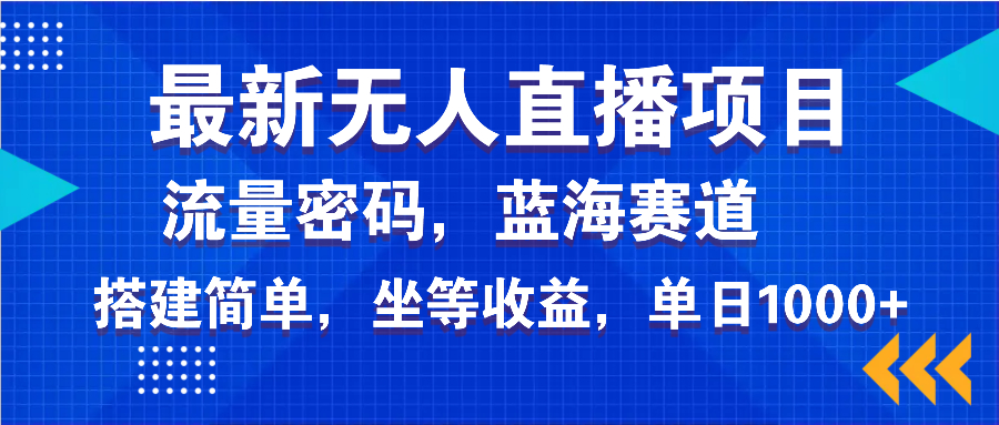 最新无人直播项目—美女电影游戏，轻松日入3000+，蓝海赛道流量密码，…-AI网创