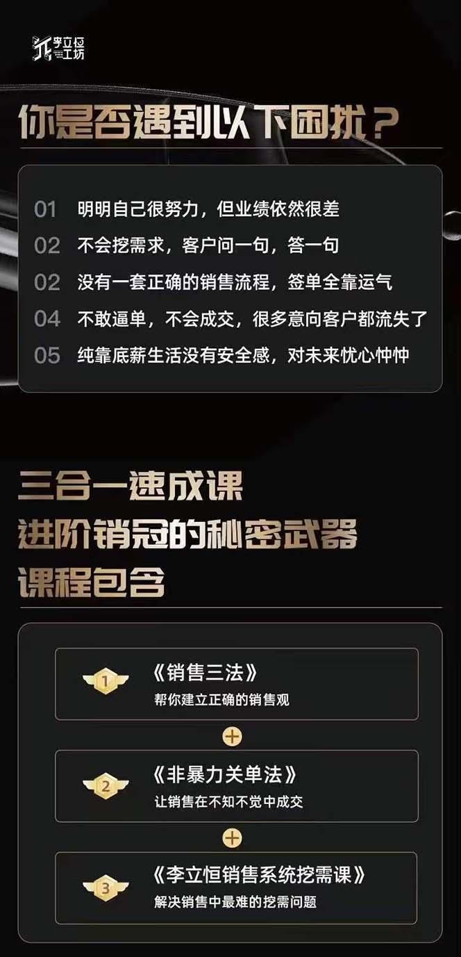 图片[1]-从小新手到销冠 三合一速成：销售3法+非暴力关单法+销售系统挖需课 (27节-AI网创
