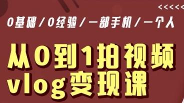 从0到1拍视频vlog变现课，5分钟每天，每月多赚1W-AI网创
