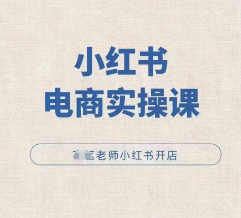 小红薯电商实操课，小红书开店实操必学课-AI网创