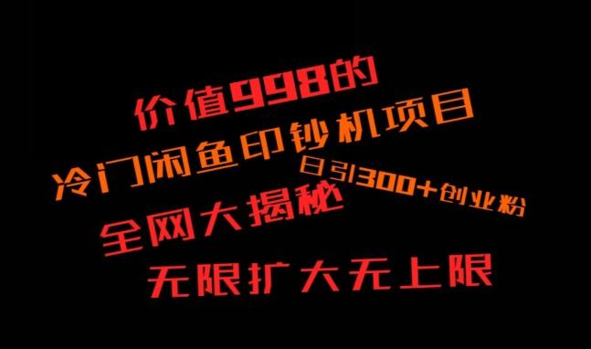 闲鱼流量印钞机项目大揭秘，日引300+创业粉，保姆级实操教程-AI网创