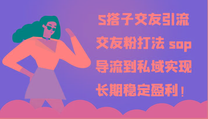 S搭子交友引流，交友粉打法 sop，导流到私域实现长期稳定盈利！-AI网创