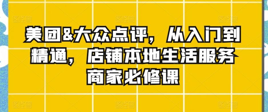 美团&大众点评，从入门到精通，店铺本地生活服务商家必修课-AI网创