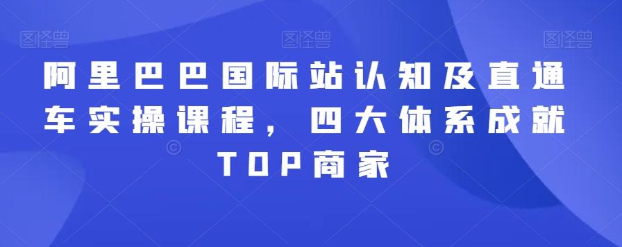 阿里巴巴国际站认知及直通车实操课程，四大体系成就TOP商家-自学网资源
