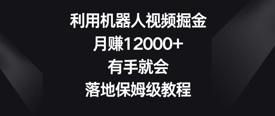 利用机器人视频掘金，月赚12000+，有手就会，落地保姆级教程【揭秘】-AI网创