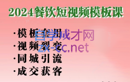 美丽老师·2024餐饮短视频摸版课-AI网创