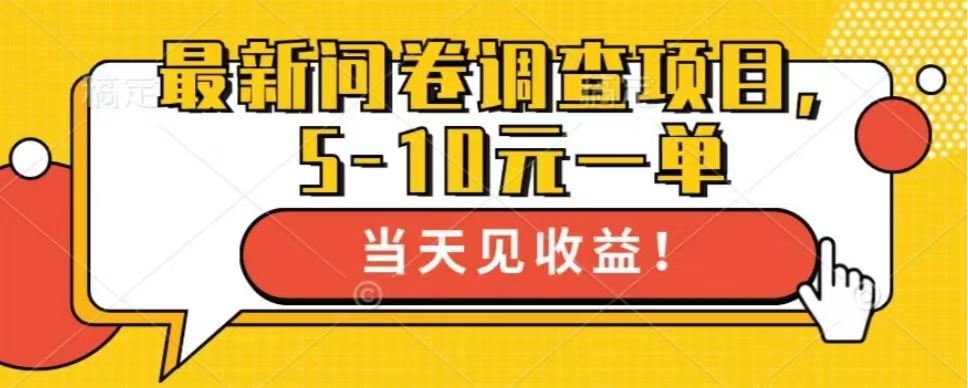 最新问卷调查项目，单日零撸100＋-AI网创