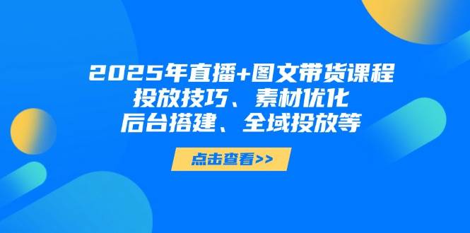 2025年短视频图文带货+直播带货：投放技巧、素材优化、后台搭建、全域投放等-AI网创