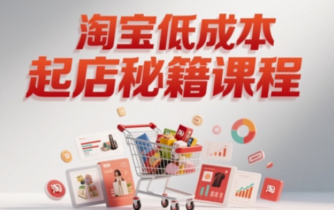 淘宝低成本起店系统课，助你快速起店，实现弯道超车-AI网创