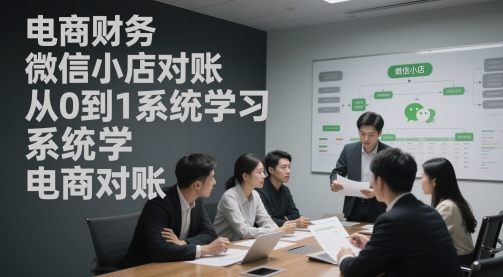 电商财务微信小店对账，从0到1系统学习电商对账-AI网创