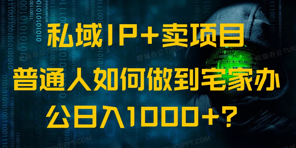 私域IP+卖项目，普通人如何做到宅家办公实现日入1000+-AI网创