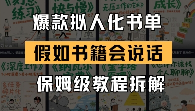 最新爆款拟人化书单玩法，假如书籍会说话，保姆级教程-AI网创