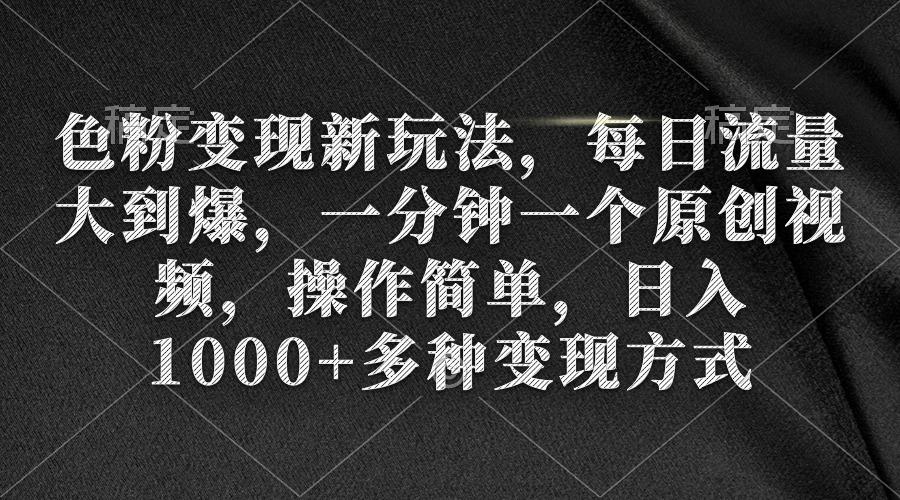 (9282期)色粉变现新玩法，每日流量大到爆，一分钟一个原创视频，操作简单，日入1…-AI网创