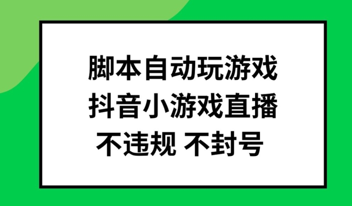 脚本自动玩游戏，抖音小游戏直播，不违规不封号可批量做【揭秘】-AI网创