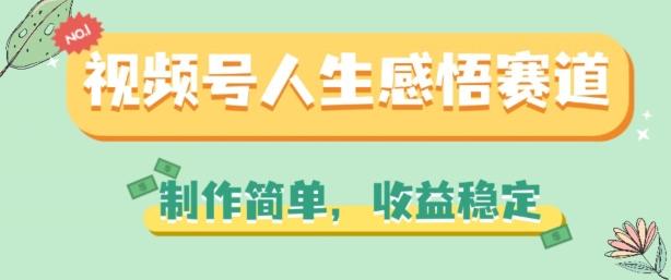 视频号人生感悟赛道，制作简单，收益稳定【揭秘】-AI网创
