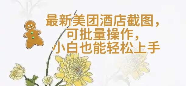 【轻云】最新美团酒店截图，可批量操作，小白也能轻松上手-AI网创