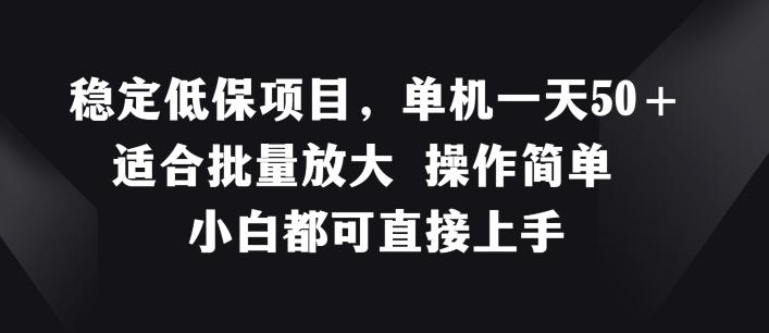 稳定低保项目，单机一天50+适合批量放大 操作简单 小白都可直接上手【揭秘】-AI网创