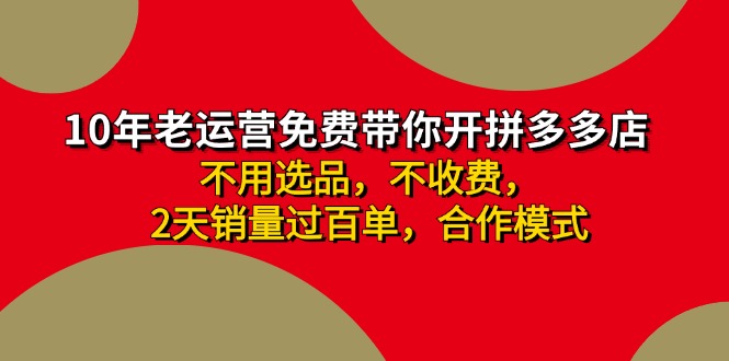 拼多多 最新合作开店日收4000+两天销量过百单，无学费、老运营代操作、…-AI网创