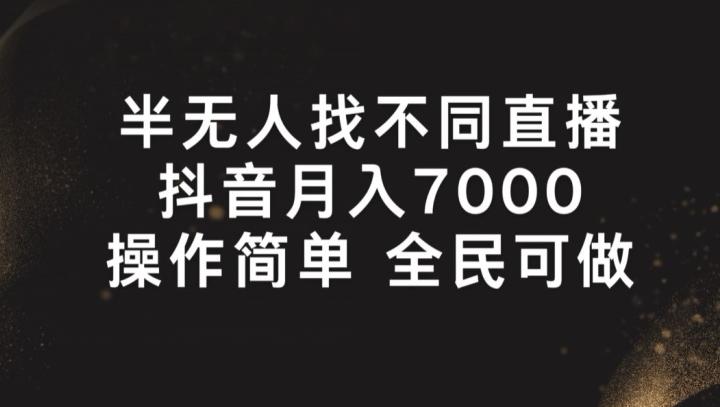 半无人找不同直播，月入7000+，操作简单 全民可做【揭秘】-AI网创