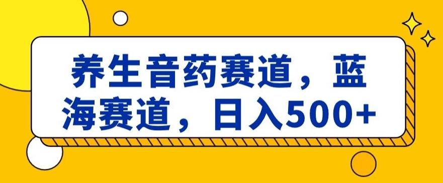 养生音药赛道，蓝海赛道，日入500+【揭秘】-AI网创