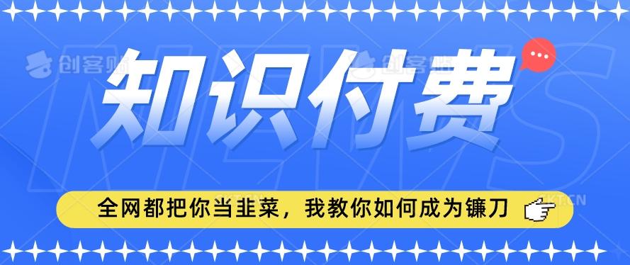 2024最新知识付费项目，小白也能轻松入局，全网都在教你做项目，我教你做镰刀【揭秘】-AI网创