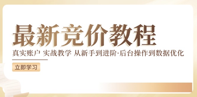 竞价教程：真实账户 实战教学 从新手到进阶·后台操作到数据优化-AI网创