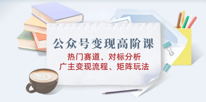 公众号变现高阶课：热门赛道、对标分析、广告主变现流程、矩阵玩法-AI网创