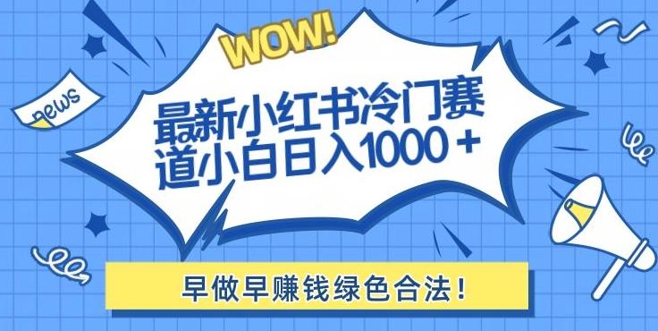 最新小红书冷门赛道日入1000+一部手机小白轻松-AI网创
