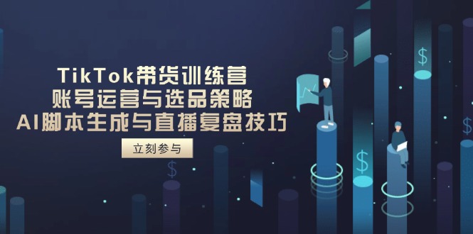 TikTok带货训练营，账号运营与选品策略，AI脚本生成与直播复盘技巧-AI网创