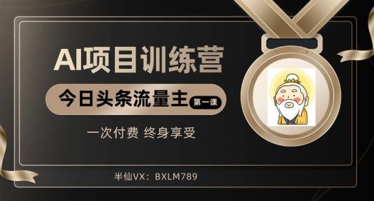 AI项目系列训练营（公众号流量主与今日头条篇）【揭秘】-自学网资源