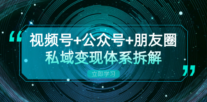 视频号+公众号+朋友圈私域变现体系拆解，全体平台流量枯竭下的应对策略-AI网创