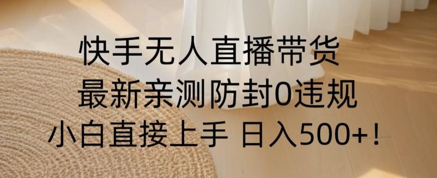 快手无人直播带货从0-1落地教学，最新防封0粉开播，小白可上手日入500+【揭秘】-AI网创