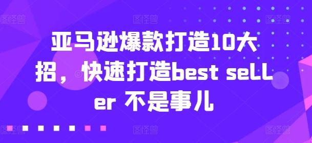 亚马逊爆款打造10大招，快速打造best seller 不是事儿-AI网创