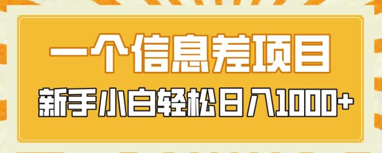 一个信息差项目，每天仅需半小时，新手小白轻松日入1000+-AI网创