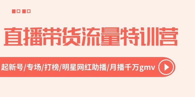 直播带货流量特训营，起新号-专场-打榜-明星网红助播 月播千万gmv(52节-AI网创