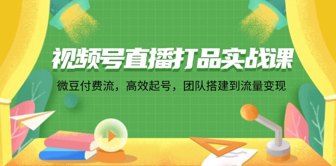 视频号直播打品实战课：微 豆 付 费 流，高效起号，团队搭建到流量变现-AI网创