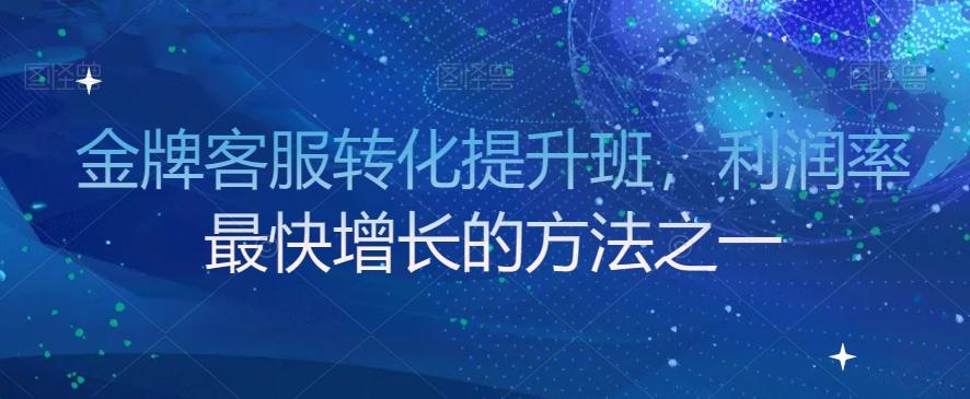 金牌客服转化提升班，利润率最快增长的方法之一-AI网创