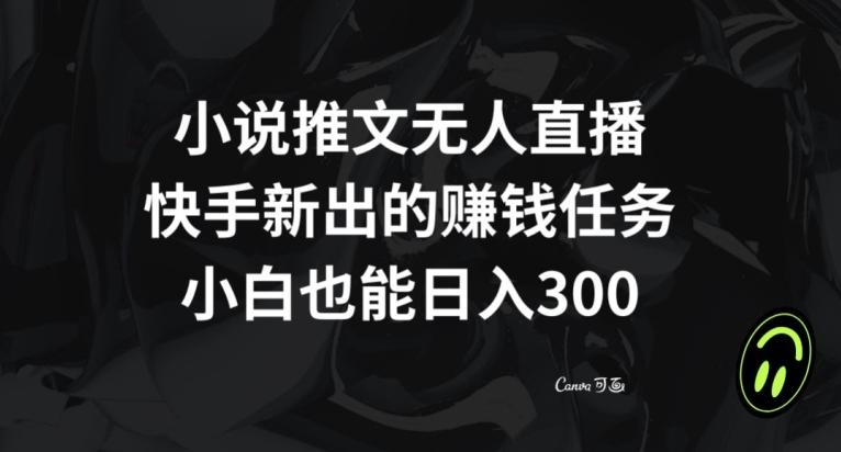 小说推文无人直播，快手新出的赚钱任务，小白也能日入300+【揭秘】-AI网创