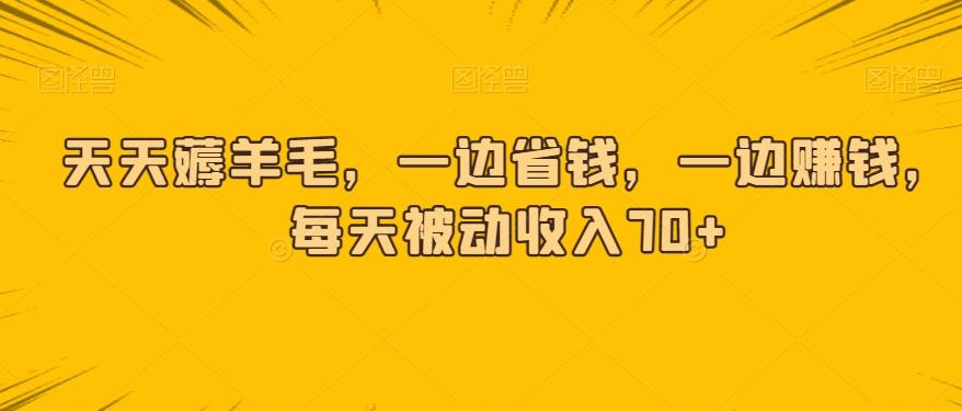 天天薅羊毛，一边省钱，一边赚钱，每天被动收入70+-AI网创