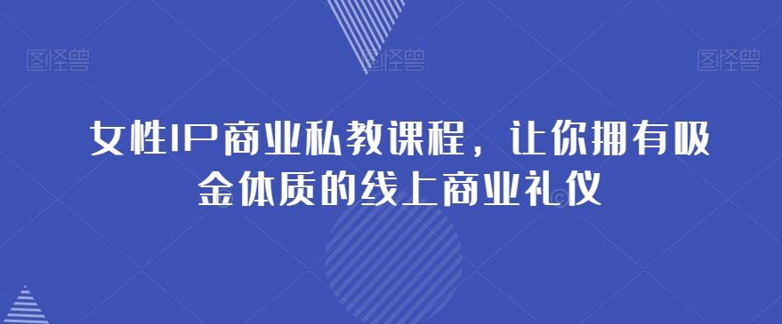 女性IP商业私教课程，让你拥有吸金体质的线上商业礼仪-AI网创