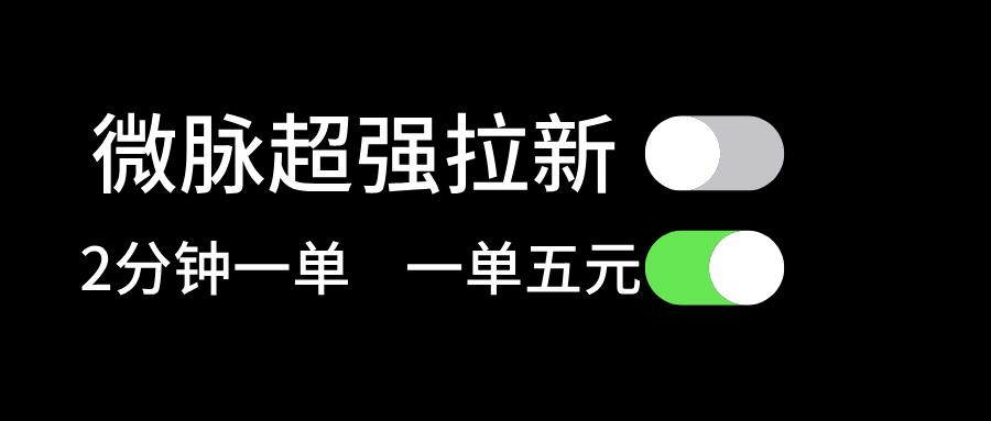 微脉超强拉新， 两分钟1单， 一单利润5块，适合小白-AI网创