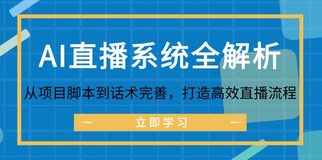AI直播系统全解析：从项目脚本到话术完善，打造高效直播流程-AI网创