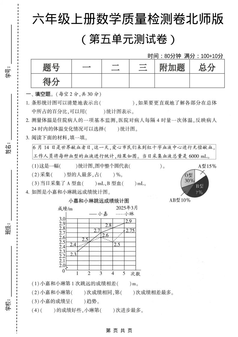 六年级上数学第五单元测试卷《北师版》2-自学网资源