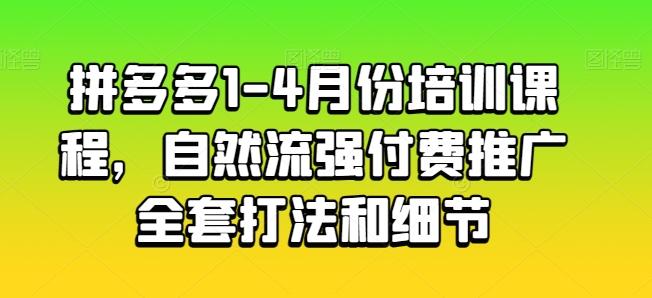 拼多多1-4月份培训课程，自然流强付费推广全套打法和细节-AI网创