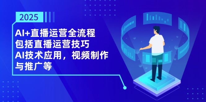 2025AI+直播运营全流程，包括直播运营技巧，AI技术应用，视频制作与推广等-AI网创