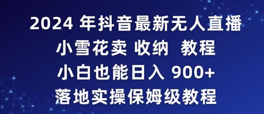 2024年抖音最新无人直播小雪花卖收纳教程，小白也能日入900+落地实操保姆级教程【揭秘】-AI网创
