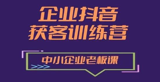 企业抖音营销获客增长训练营，中小企业老板必修课-AI网创