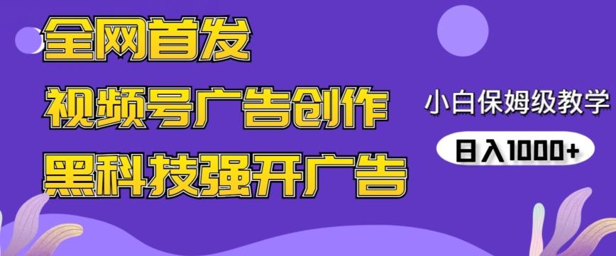 全网首发蝴蝶号广告创作，用AI做视频，黑科技强开广告，小白跟着做，日入1000+【揭秘】-AI网创