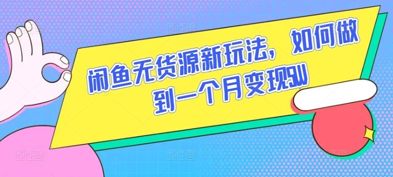 闲鱼无货源新玩法，如何做到一个月变现5W【揭秘】-AI网创