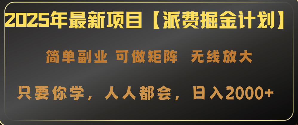 2025年最新项目【派费掘金计划】操作简单，日入2000+-AI网创